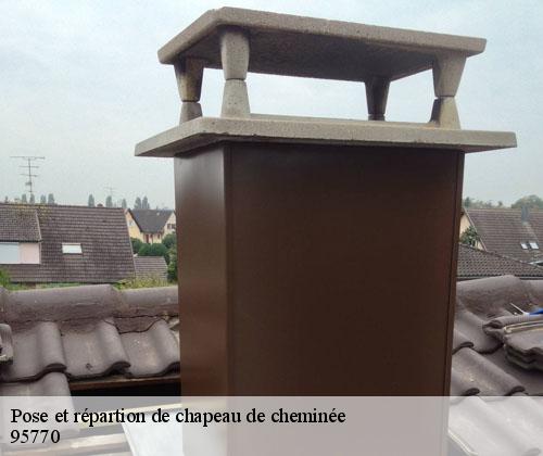 Pose et répartion de chapeau de cheminée 95770